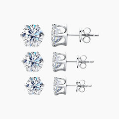 Six Prong Moissanite Earrings