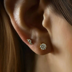 Lightning Moissanite Stud Earrings