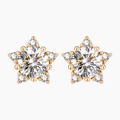 Star Moissanite Stud Earrings