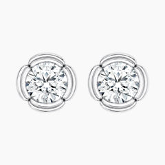 Fiorenne Round Moissanite Blossom Stud Earrings