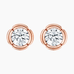 Fiorenne Round Moissanite Blossom Stud Earrings