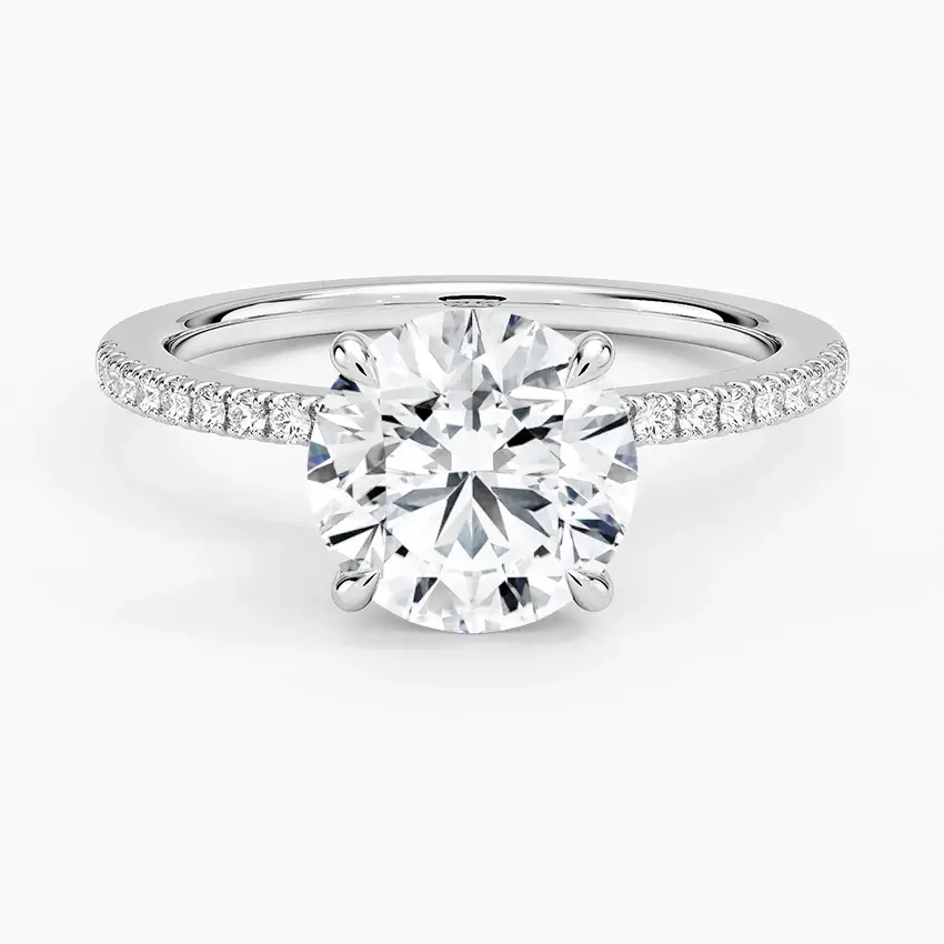 Round Brilliant-Cut Single  Moissanite Ring