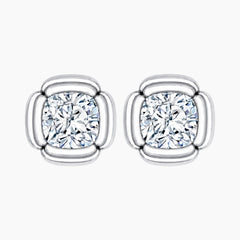 Fiorenne Cushion Moissanite Blossom Stud Earrings