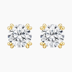 Éverelle Round Double-Claw Moissanite Stud Earrings