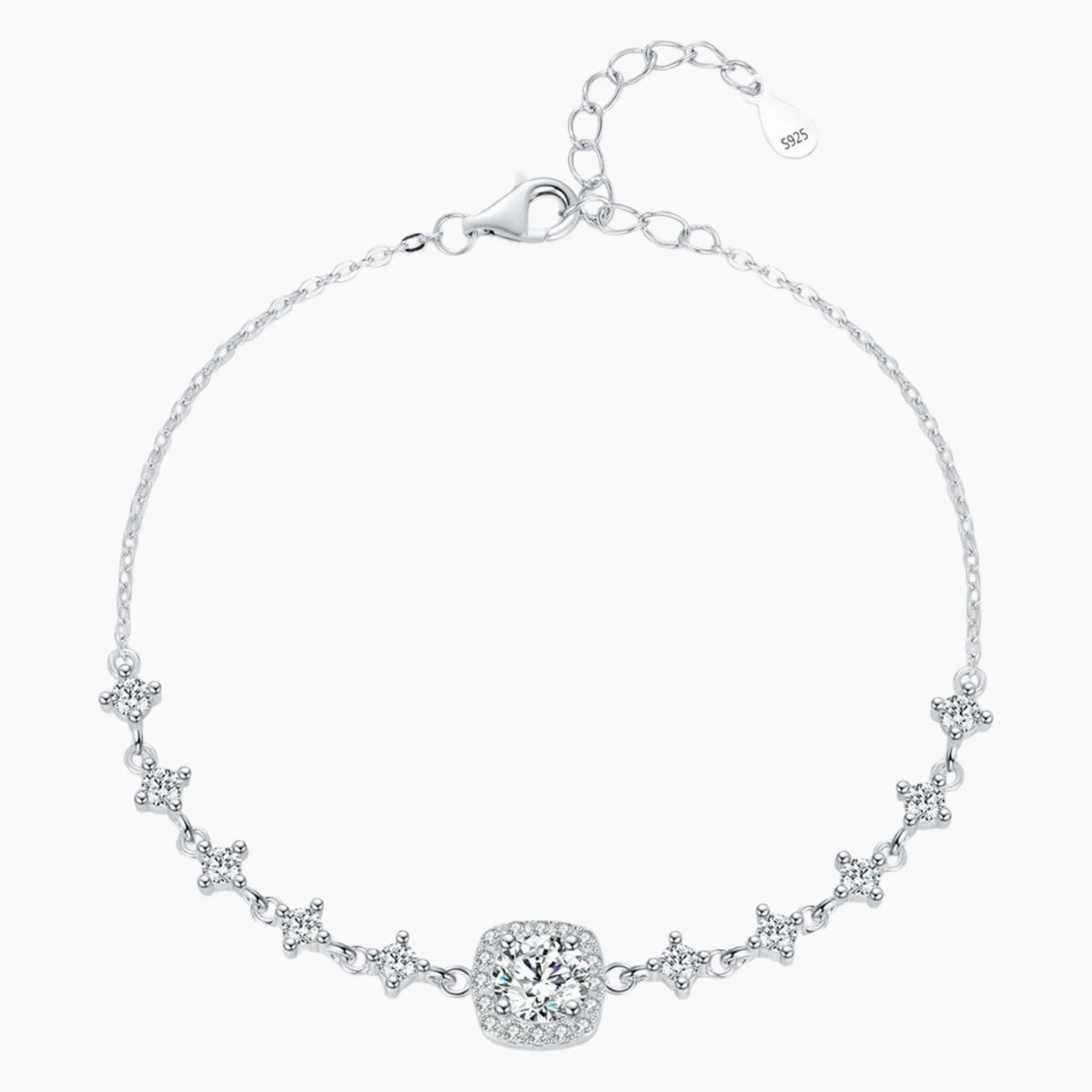Elegant Square Moissanite Bracelet