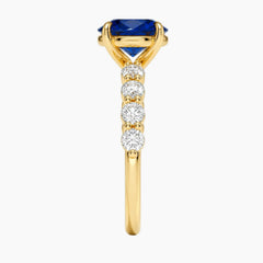 Elegant Oval Lab-Grown Sapphire Ring - 18K Gold Plated
