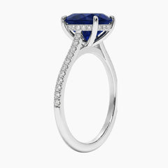 Demi Three-Quarter Coverage Oval Lab-Grown Sapphire Ring
