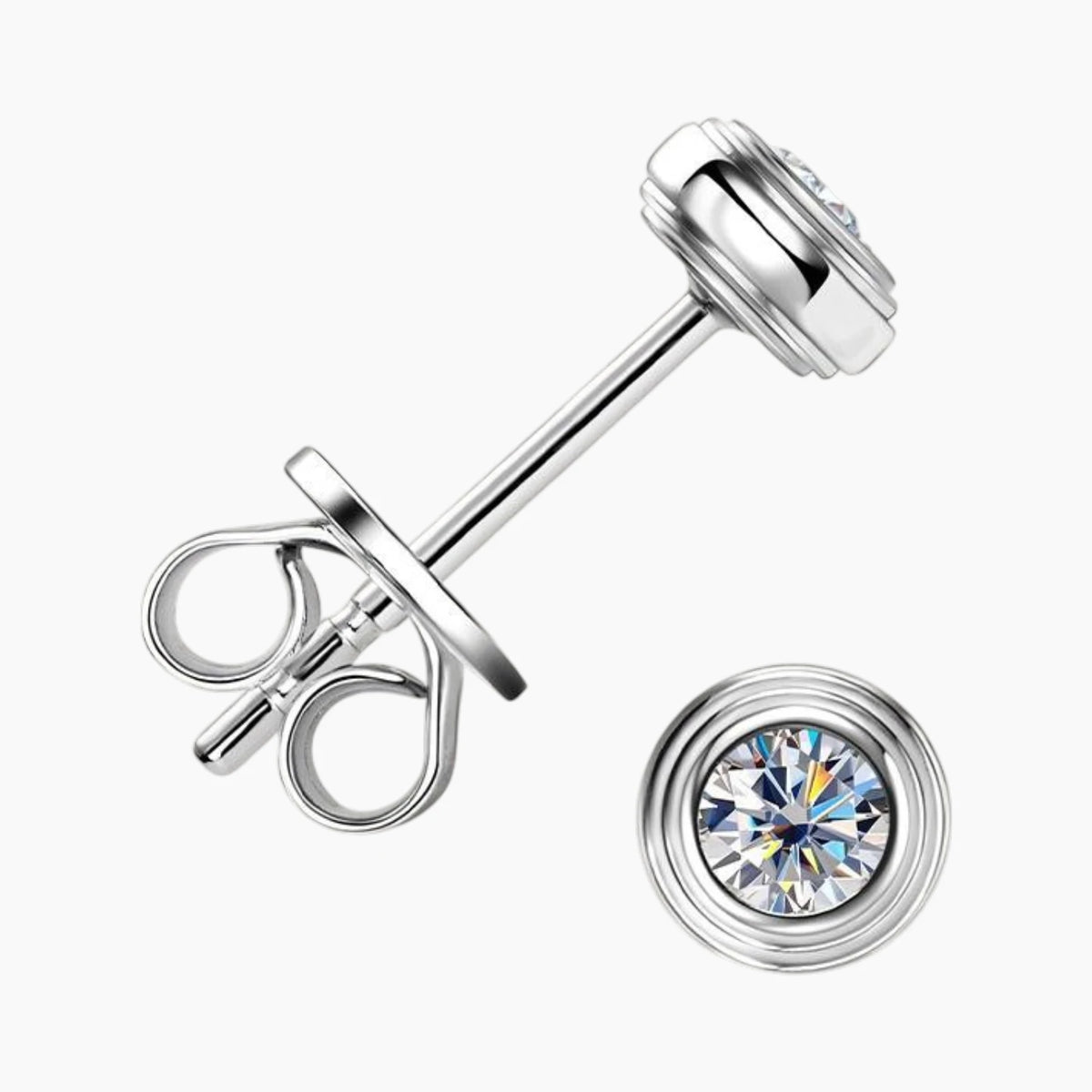 UFO Shape Moissanite Stud Earrings