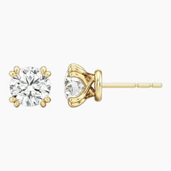 Éverelle Round Double-Claw Moissanite Stud Earrings