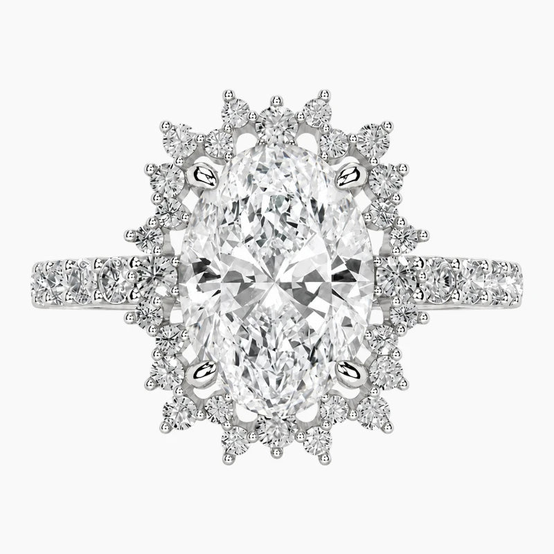 Eternal Radiance 2CT Oval Cut Hidden Halo Moissanite Engagement Ring