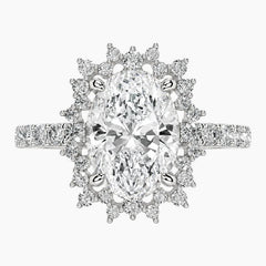 Eternal Radiance 2CT Oval Cut Hidden Halo Moissanite Engagement Ring