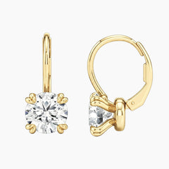 Éverelle Round Double-Claw Moissanite Leverback Earrings