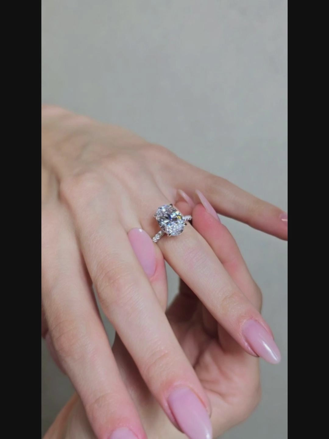 Demi Three-Quarter Coverage Oval Moissanite Ring