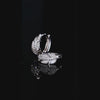 Maple Leaf Moissanite Hoop Earrings