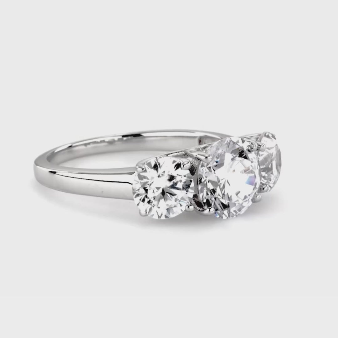 Celestial Glow Moissanite 3-Stone Ring