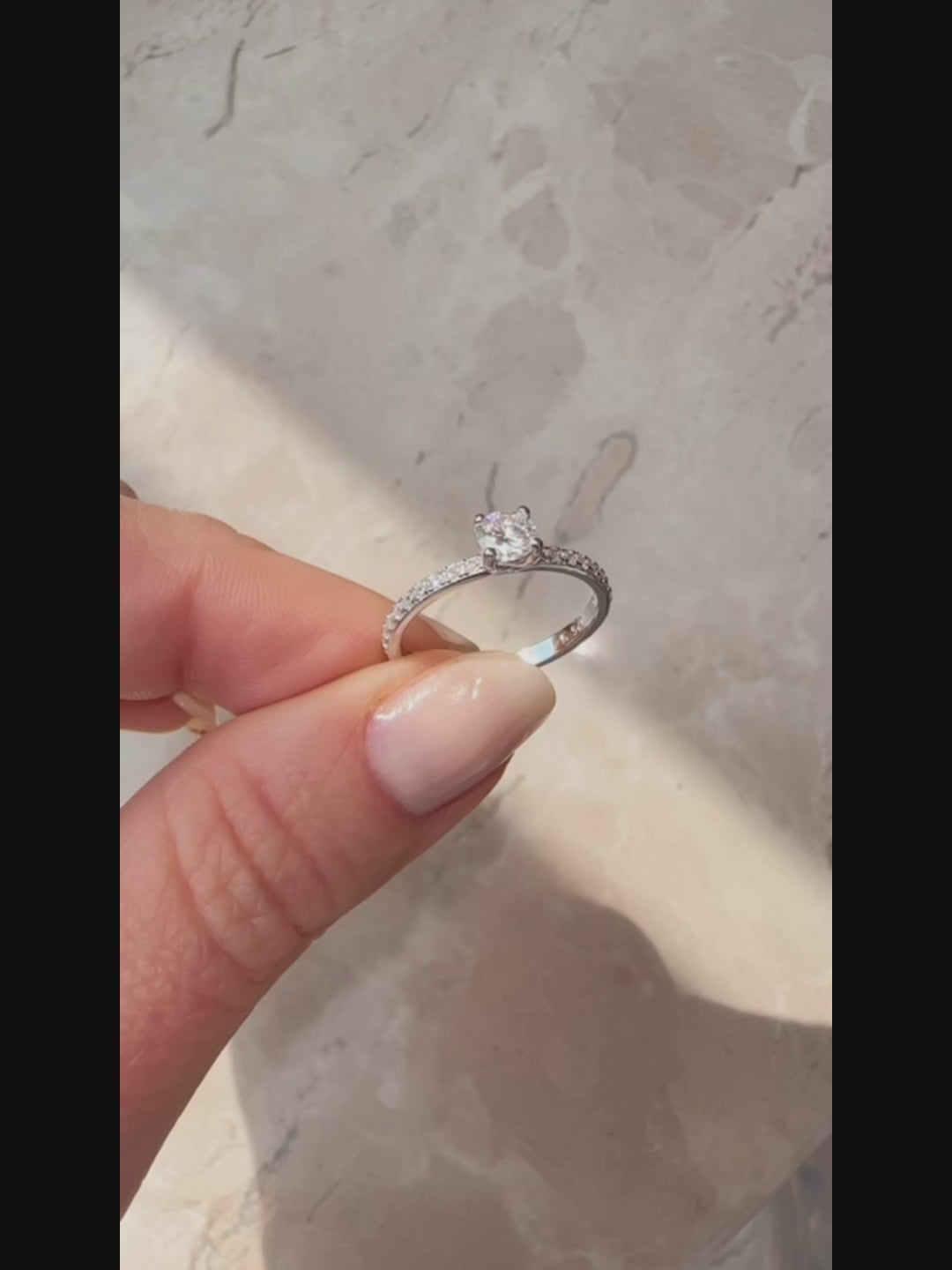Luxurious Four-prong Moissanite Ring