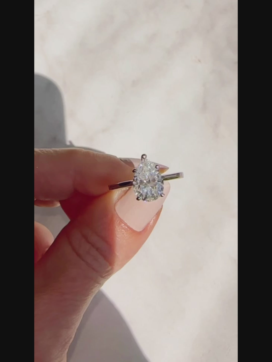 Teardrop Shape Moissanite Ring