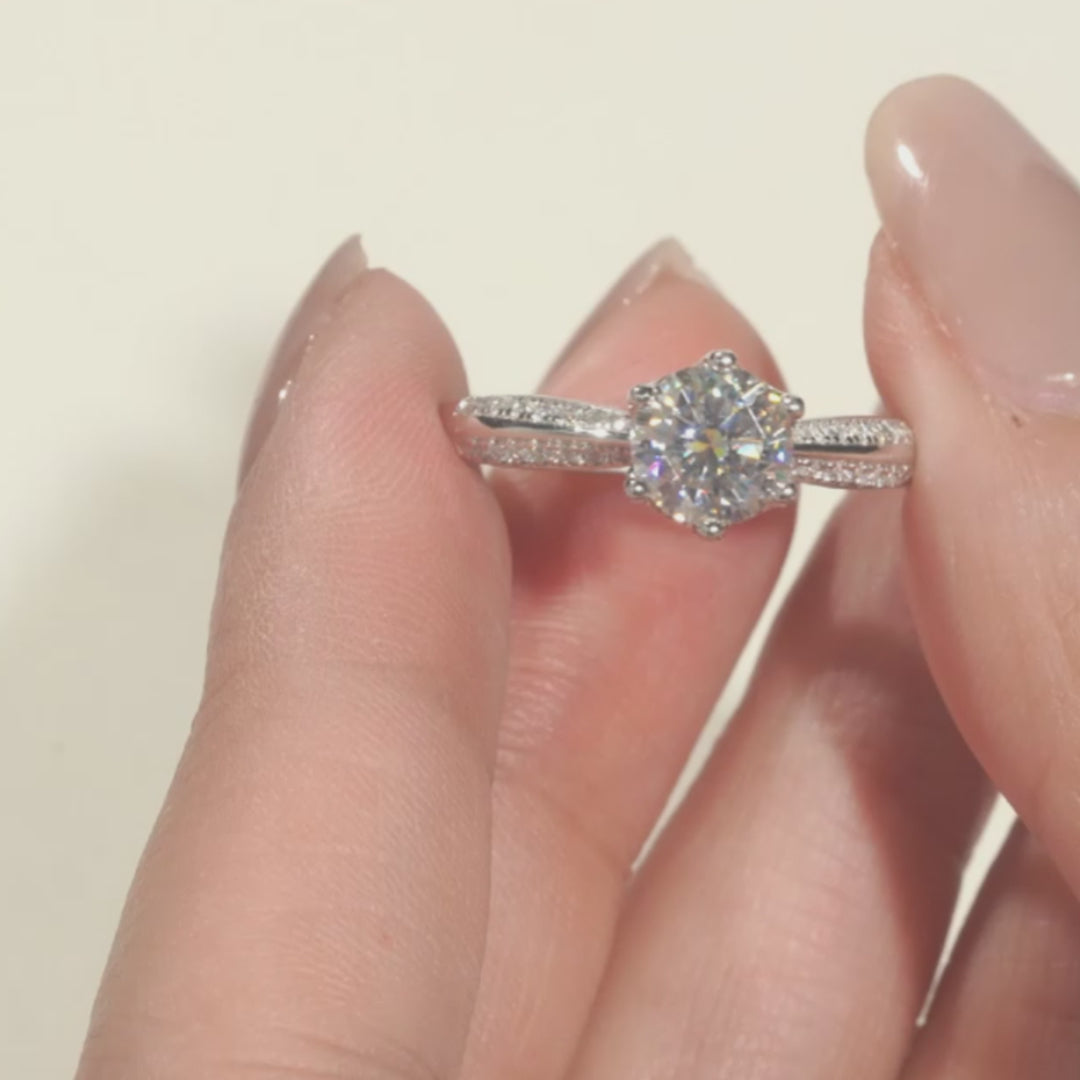 Moissanite Cathedral Engagement Ring