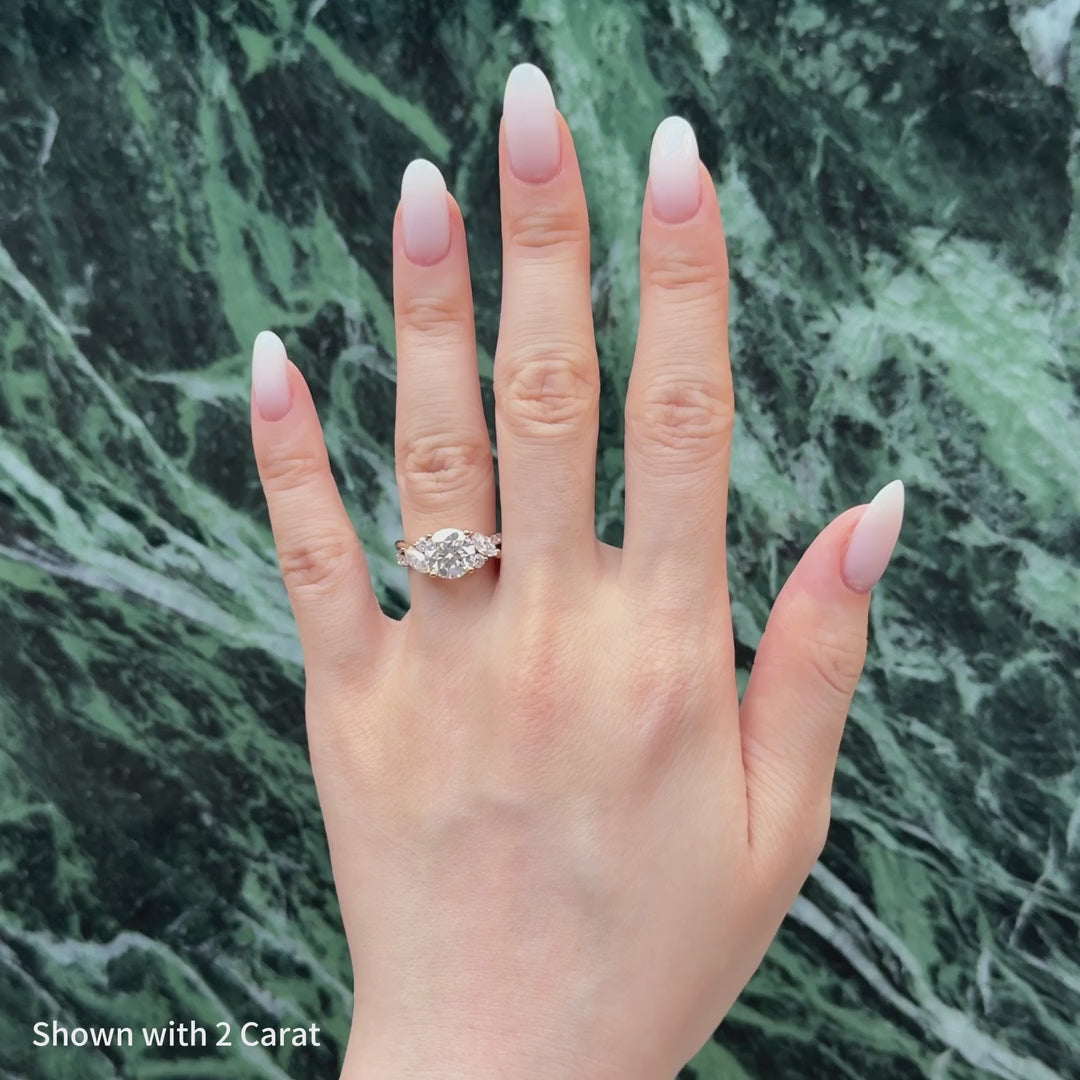 Elarienne Sculpted Vine Round Moissanite Ring