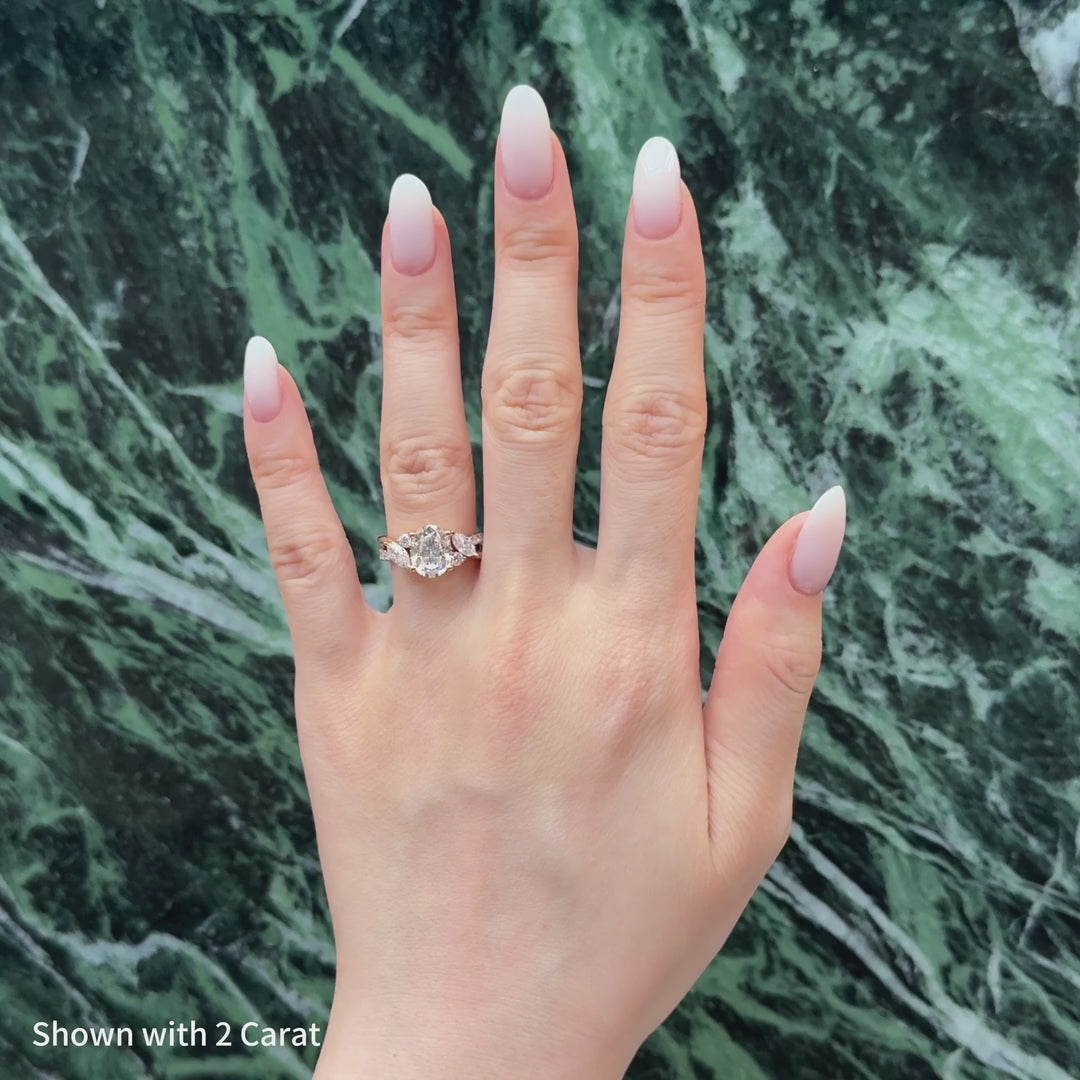 Elarienne Sculpted Vine Oval Moissanite Ring