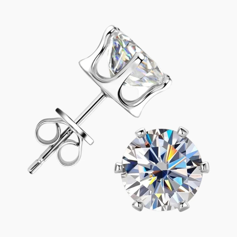 Six Prong Moissanite Earrings