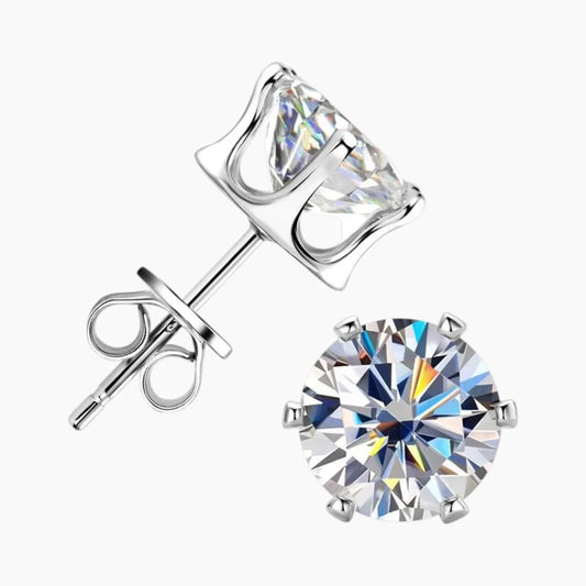 Six Prong Moissanite Earrings