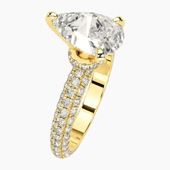 Designer Pear Cut Moissanite Ring