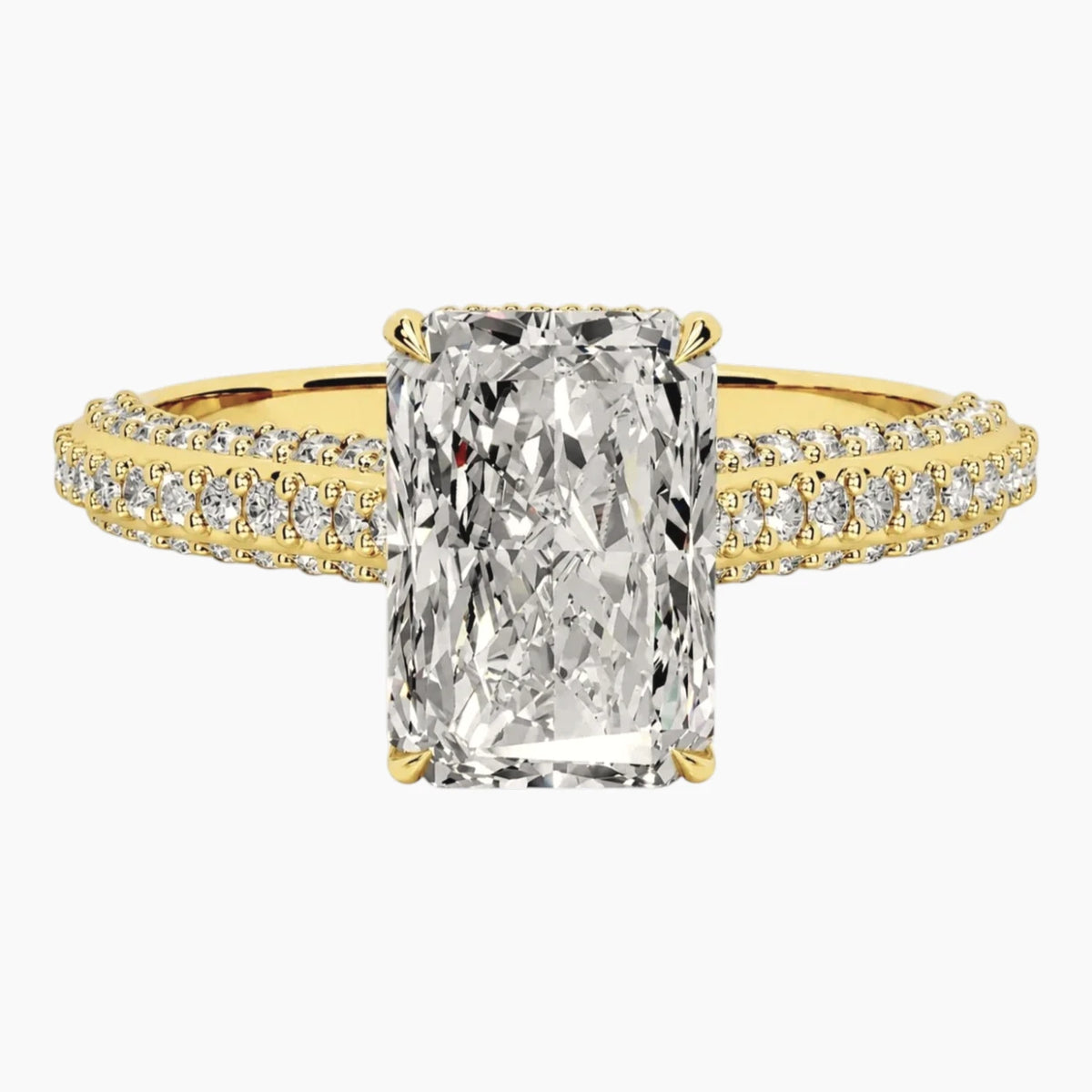 Designer Radiant Cut Moissanite Ring