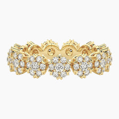 Moissanite Cluster Eternity Band 18K Gold Plated Luxury Ring