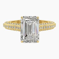 Designer Emerald Cut Moissanite Ring