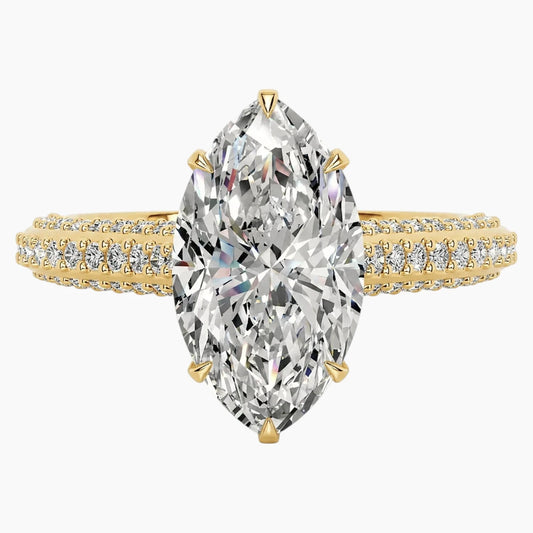 Designer Marquise Cut Moissanite Ring