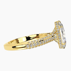 Designer Marquise Cut Moissanite Ring
