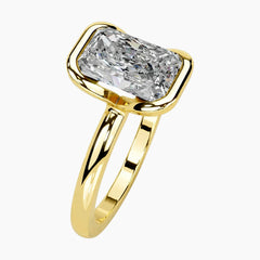 Half Bezel Radiant Moissanite Ring