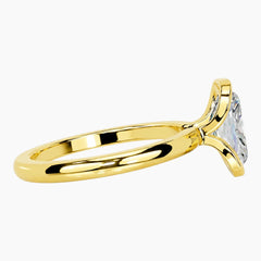 Half Bezel Radiant Moissanite Ring