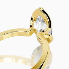 Half Bezel Marquise Moissanite Ring