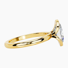 Half Bezel Oval Moissanite Ring