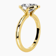 Half Bezel Oval Moissanite Ring