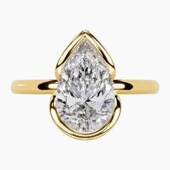 Gourd-shaped Pear Moissanite Ring