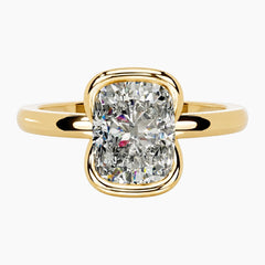 Half Bezel Cushion Moissanite Ring