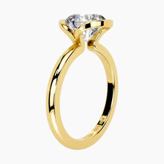 Half Bezel Cushion Moissanite Ring