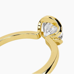 Half Bezel Cushion Moissanite Ring