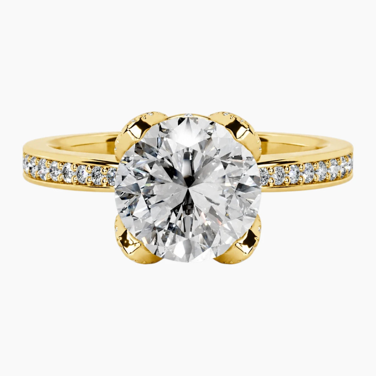 La Promesse du Bouton  Floral Moissanite Engagement Ring