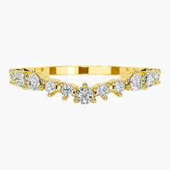 0.4ct Moissanite Chevron Curved Wedding Band