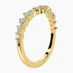 0.4ct Moissanite Chevron Curved Wedding Band
