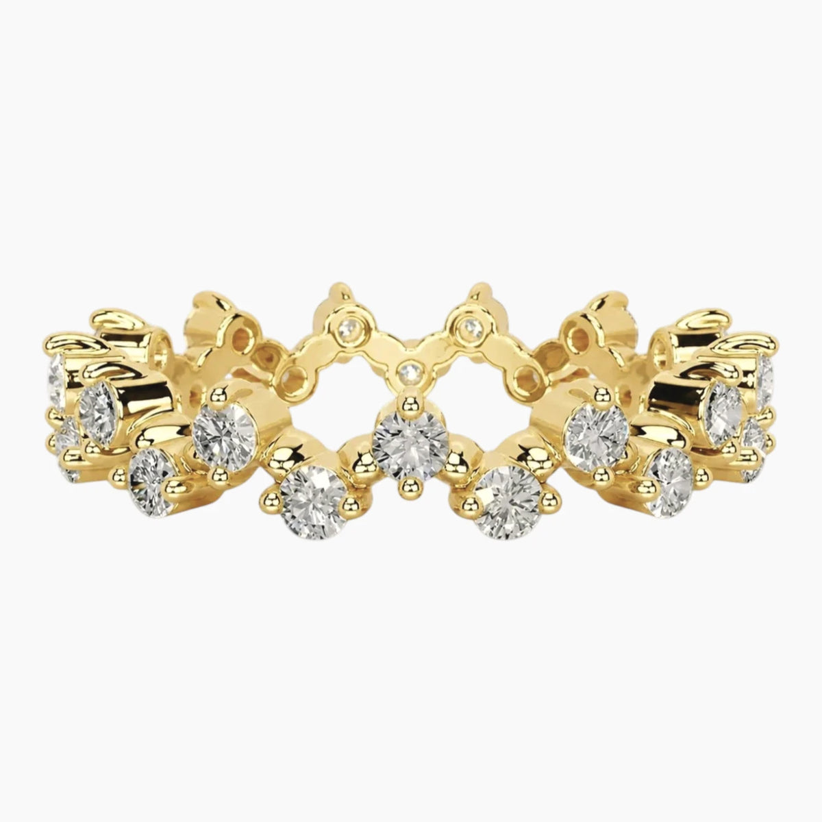 Starlight Symphony 18K Gold Plated Moissanite Wave Eternity Ring