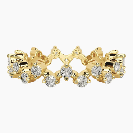 Starlight Symphony 18K Gold Plated Moissanite Wave Eternity Ring