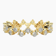 Starlight Symphony 18K Gold Plated Moissanite Wave Eternity Ring