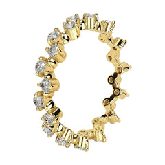 Starlight Symphony 18K Gold Plated Moissanite Wave Eternity Ring