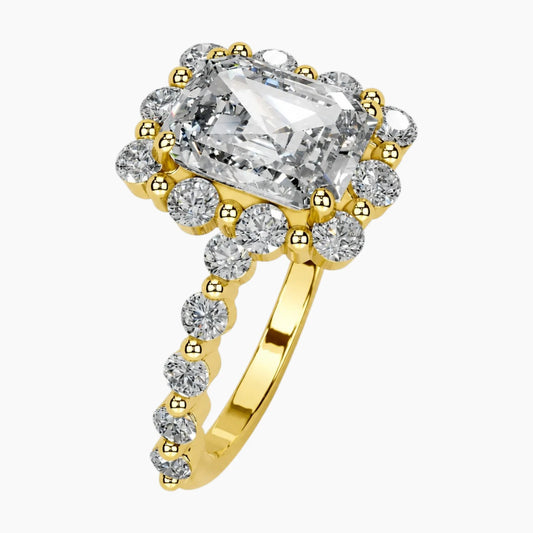 Romantic Emerald Cut Moissanite Ring