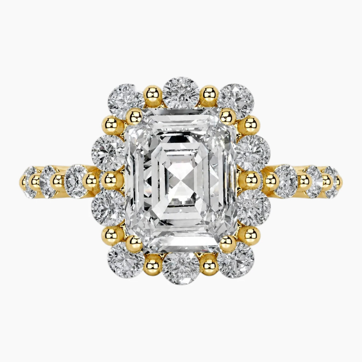 Romantic Emerald Cut Moissanite Ring